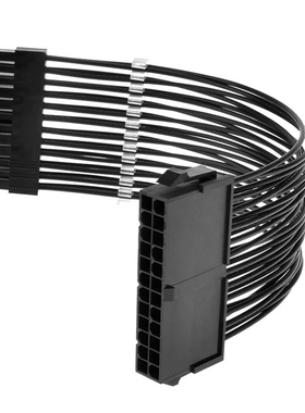 电脑主板24pin电源延长线 镀银线黑色 主板24p供电线 24针加长线