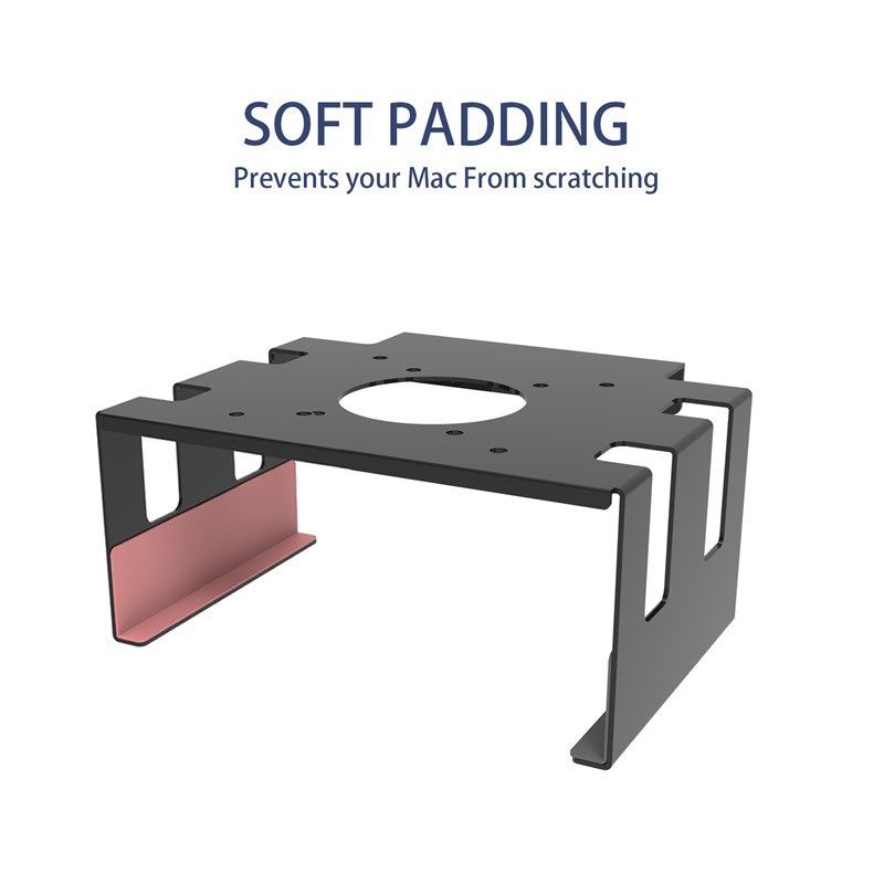 Mac Studio桌下金z属隐藏收纳支架软垫保护节约空间