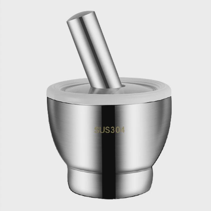 不锈钢蒜臼子捣碎罐石臼捣蒜器研磨器擂钵家用研钵捣X药舂钵蒜泥