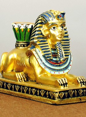 创意埃及烛台复古摆件酒吧咖啡馆餐厅装饰品狮身人面像猫神贝斯特