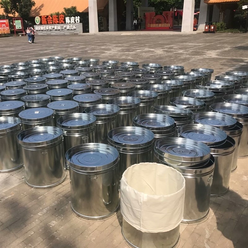 加厚镀锌铁圆桶装陈皮储米桶茶叶大桶五谷杂粮防潮防虫有密封布袋