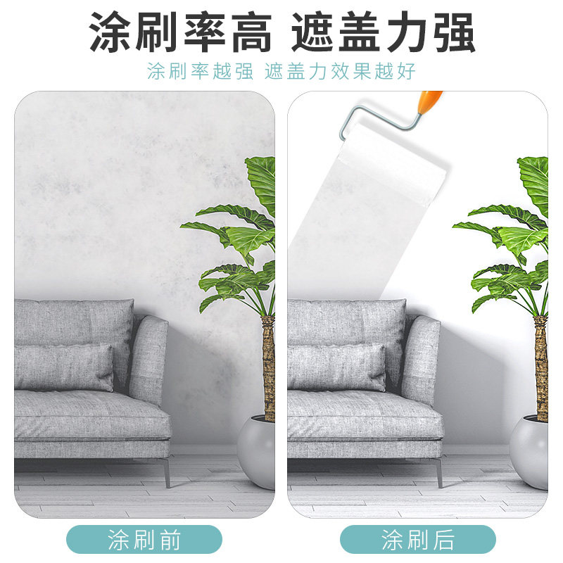 乳胶漆室内家用翻新滚筒自墙面无B甲醛彩色白老标准显影定影丝瓜