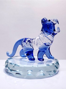 琉璃小老虎生肖摆件礼品手工制作水晶玻璃创意饰品动物属相工艺品
