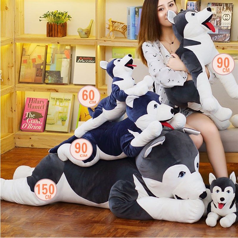 可爱哈士奇公仔毛绒玩具趴趴狗布娃娃女孩睡觉玩偶抱枕生日礼物