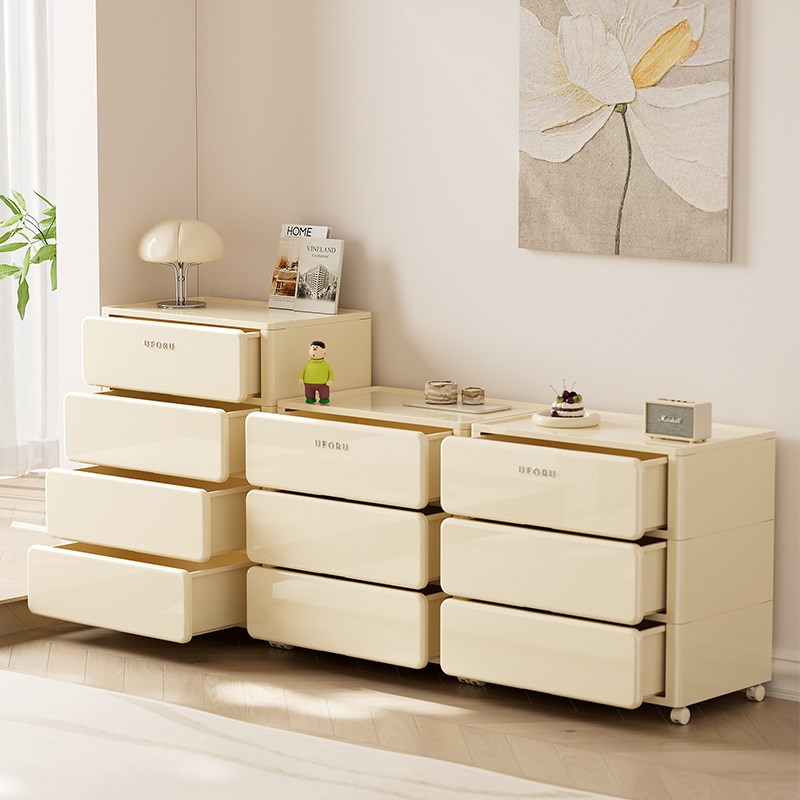 床头抽屉式收纳柜家用客厅多层零食储物柜现代卧室加厚夹缝置物柜