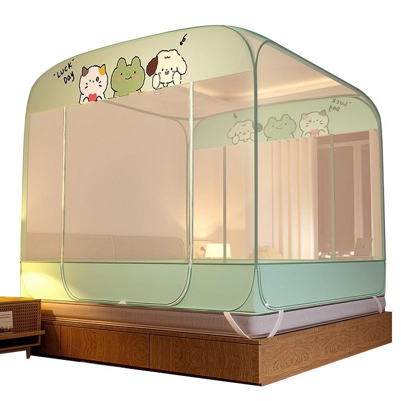 2024新款蒙古包蚊帐免安装家用卧室防摔儿童室内折叠婴儿防止掉床