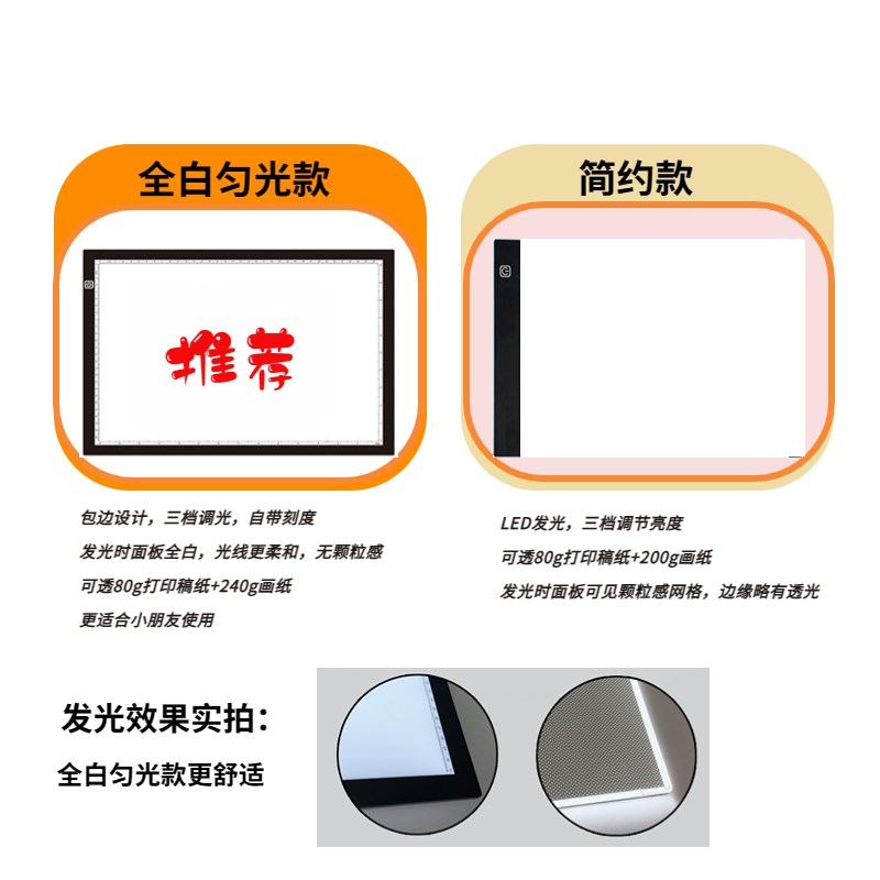 手抄报拷贝台临摹板透光板8KA3A4LED发光儿童画简笔画素描透写台