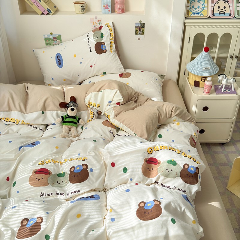 床上用品四件套全棉2025新款床笠被套罩床单人学生宿舍三件套