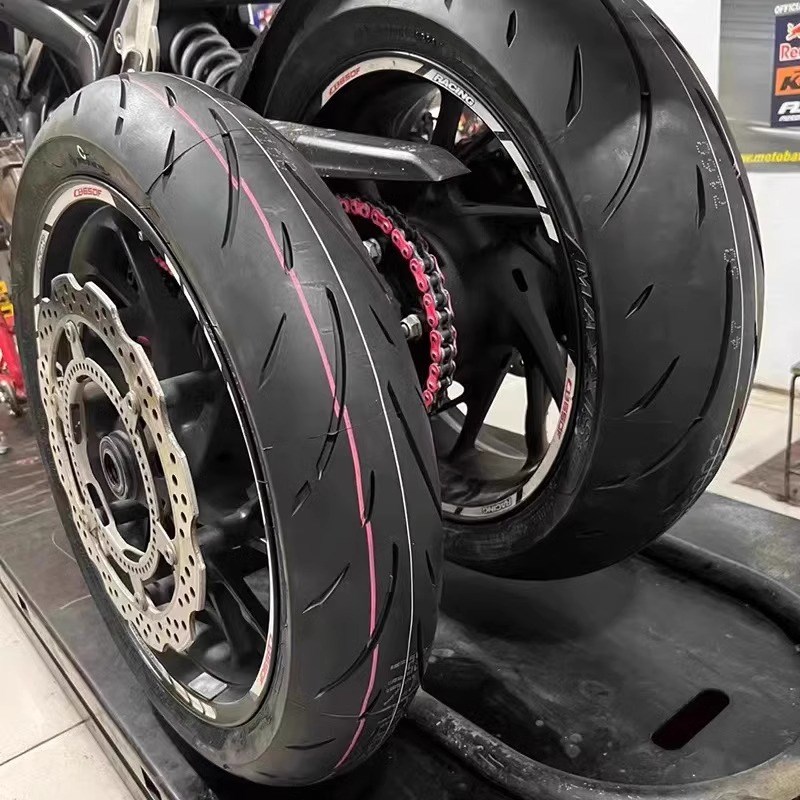 适配川崎Ninja H2 Carbon跑车前轮玛吉斯双料半热熔真空轮胎