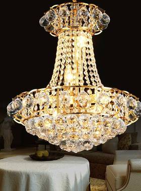 欧式复古楼客厅大吊灯led欧式水晶吊灯别墅楼中楼楼梯长大吊