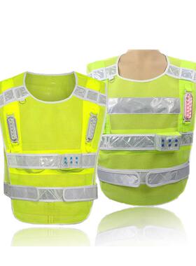 反光衣充电式LED反光背心马甲带灯交通服环卫广州印字
