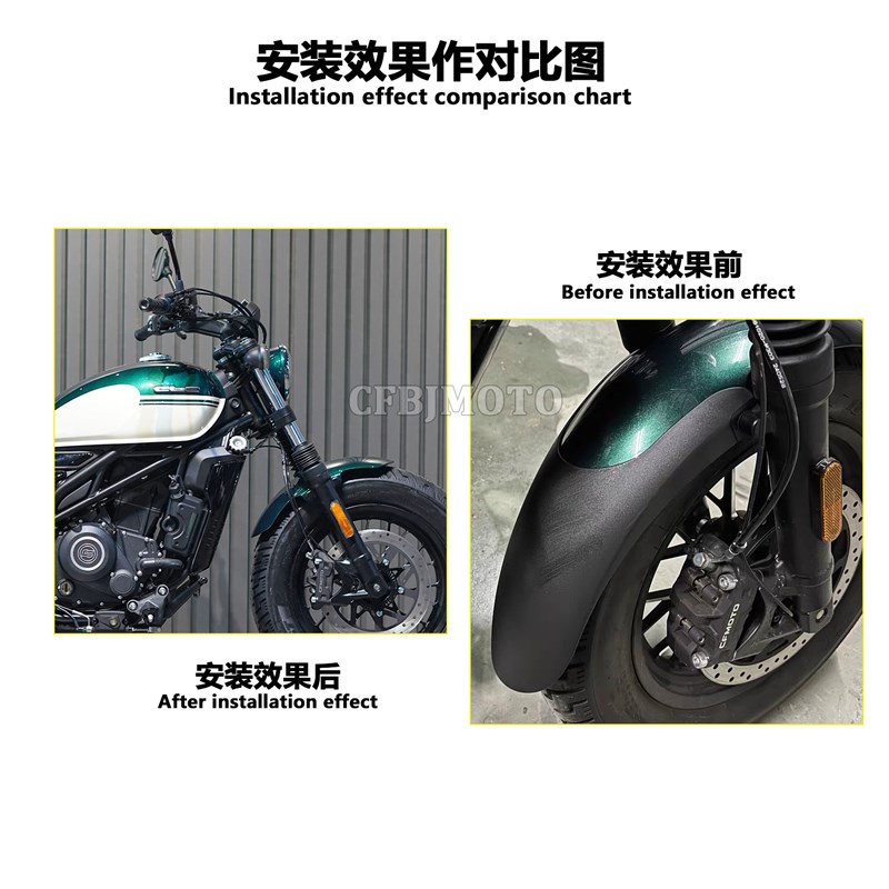 适用春风250CLC 改装件前挡泥板加长 挡泥瓦加宽挡沙板前挡泥板