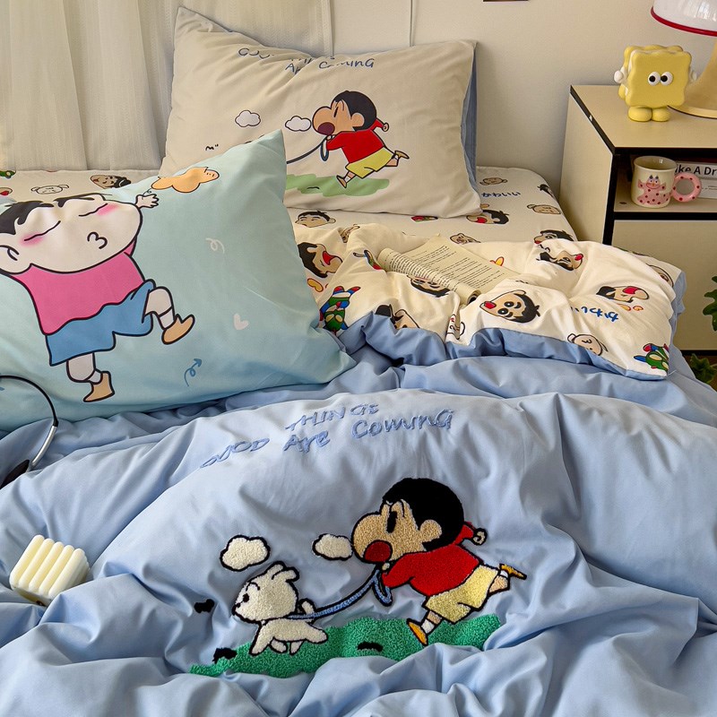 2025新款四件套全棉被套可机洗床单被罩学生宿舍床上三件套4