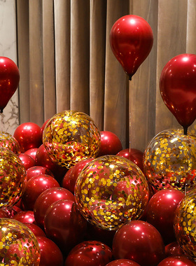 结婚气球用品大全装饰婚房卧室婚庆红色婚礼网红女方套装男方布置