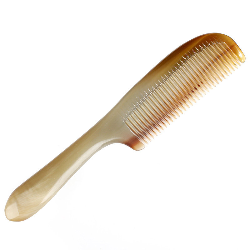 天然牦牛角梳子防静电脱发按摩梳男女家用木梳刻字女生礼物网红款