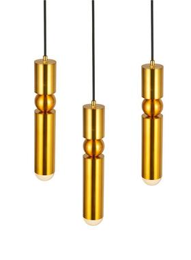 led餐厅吧台吊灯黑色单头创意个性圆柱形长筒3头简约现代前台灯具