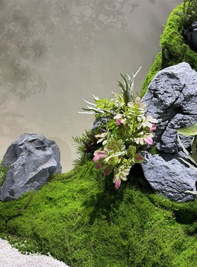 仿真泡沫青龙石绿植室内软装x造景泡沫假山商场美陈摆件景观石墙