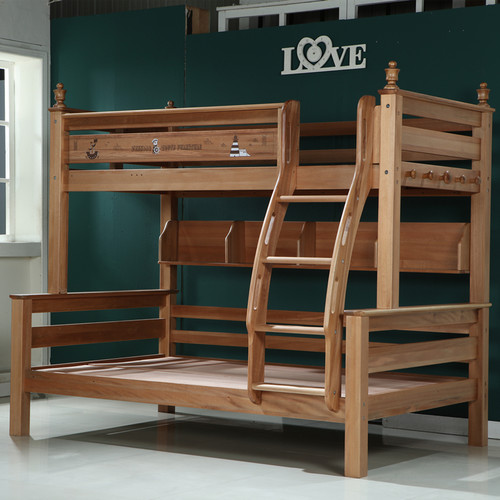 全实木上下铺木蜡油高低床红檀木两层儿童上下床子母床环保双层床