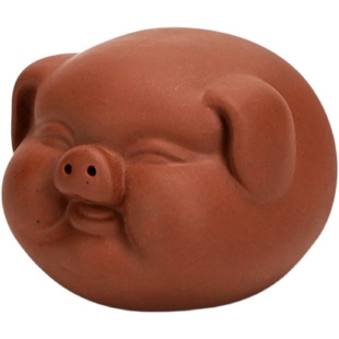 小猪紫砂茶宠摆件精品可养茶玩茶桌茶台招财小福猪茶宠物茶具配件