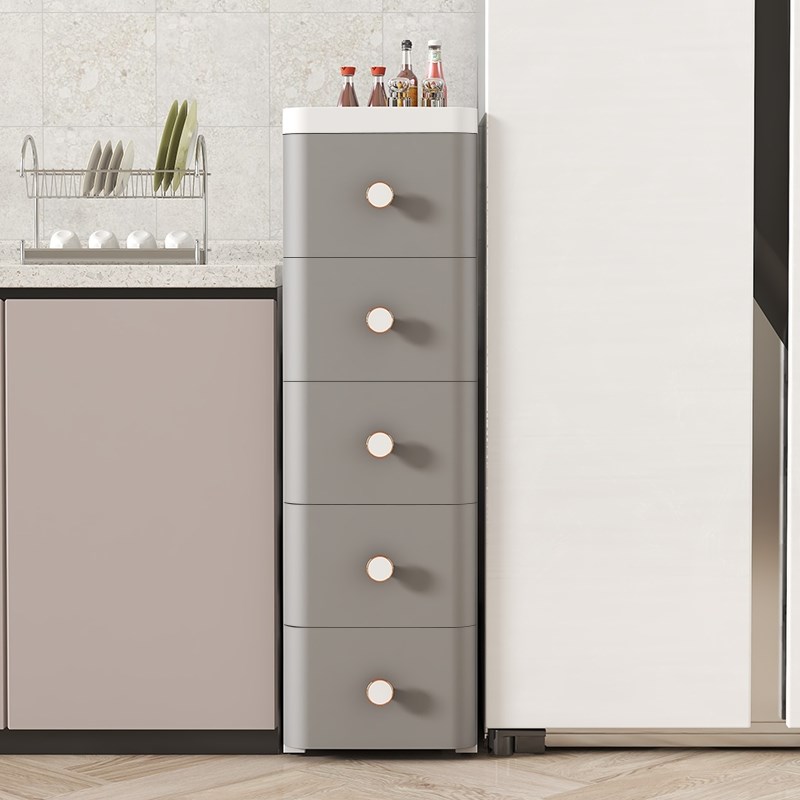 收纳柜加厚欧式厨房浴室夹缝储物柜家用窄隙衣物整V理箱卧室床头