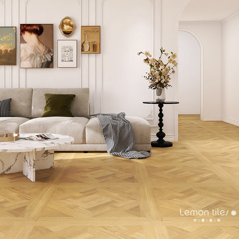 凡尔赛复古拼花仿木纹瓷砖800x800 法式客厅地砖卧室仿古地板砖