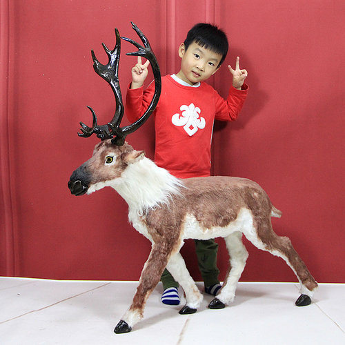 商场橱窗圣诞节装饰品梅花鹿仿真麋鹿圣诞树场景摆件 1米拍照道具