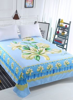 加厚磨毛床单单件1.8m双人床单子紫色裸睡粉色老式加大灰色家用