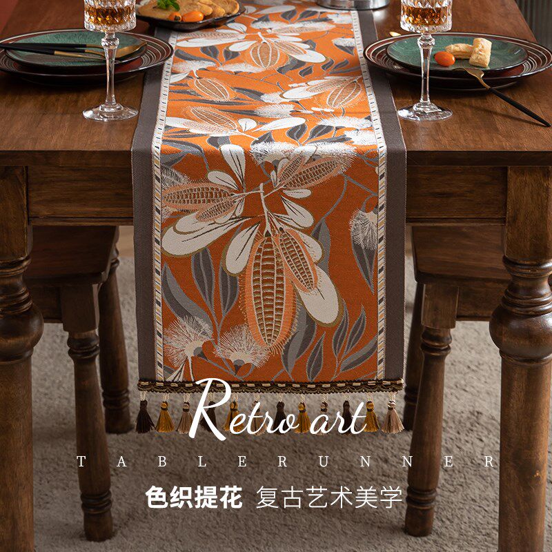 复古摩洛哥风格桌旗餐桌布艺家居装饰茶几电视柜盖布民族风提花布