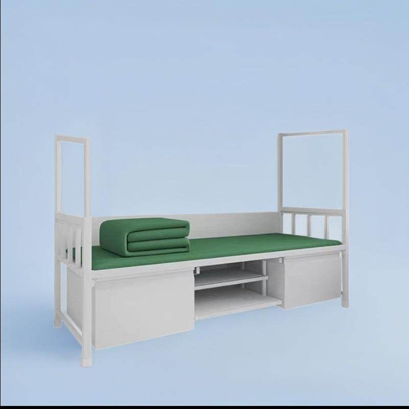 钢制单层床钢木铁架制式单人床值班室宿舍床带柜营房蚊帐架铁床,住宅家具,铁艺/钢木床,淘宝优惠券,粉丝福利购,淘宝优惠卷