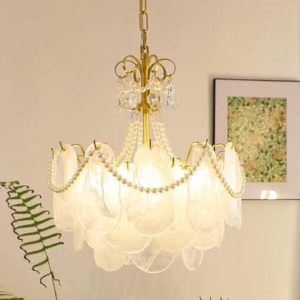 法式卧室书房吊灯现代简约轻奢云雾珍珠灯具非智能家用LED网红灯