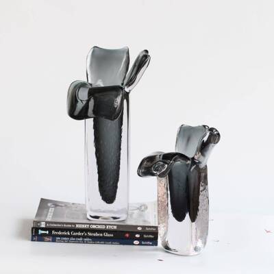 吕林霞剥皮琉璃玻璃花瓶加厚创意开口新品软装装饰摆件工艺品创新