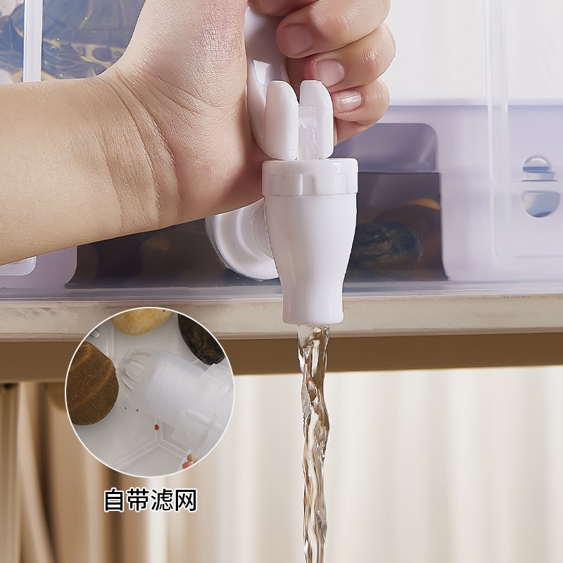 乌龟缸带排水鳄龟饲养草龟幼龟专用缸造景收纳箱透明带盖生态鱼缸