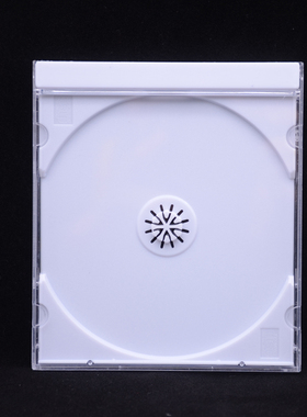 高品质CD盒专辑盒k可插封面12CM光碟盒 加厚款光碟收纳盒乳白色托