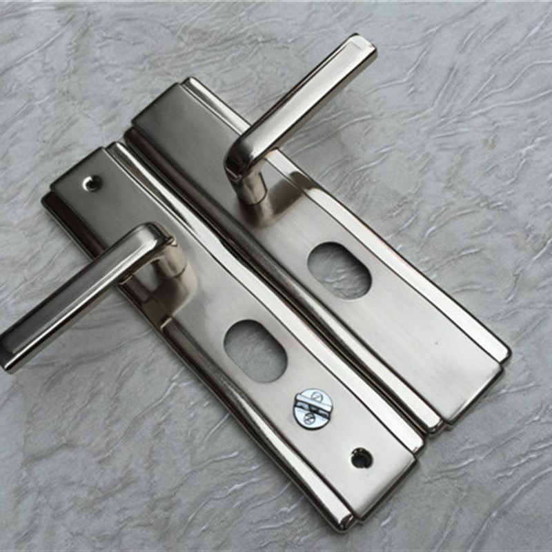 正保德安椭圆孔通用型老式防盗门把手加厚拉手执X手面板白金钢