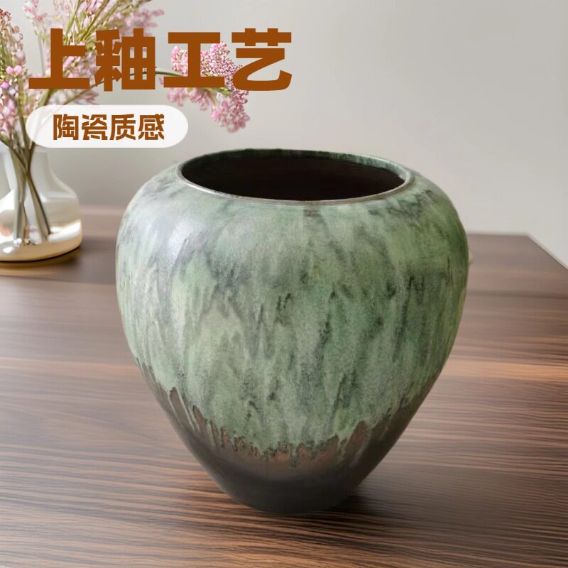 景德镇简约创意中式陶瓷器大花瓶陶缸陶罐家居客厅软装饰品工艺品