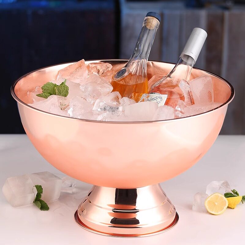 不锈钢香槟盆冰桶酒吧冰粒冰镇冰酒桶啤酒红酒冰块冰的桶宾治大号