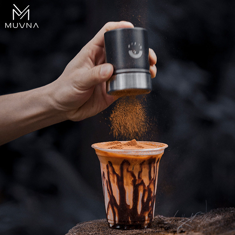 MUVNA慕威纳撒粉器带盖可可粉咖啡撒粉筒烧烤调料拉花杯印花模具
