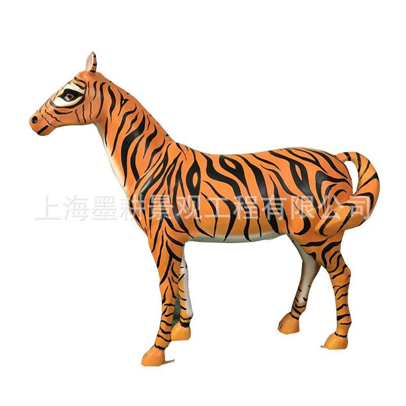 厂家生产玻璃钢马雕塑 彩绘马雕塑仿真动物雕塑 商场美陈景观雕塑
