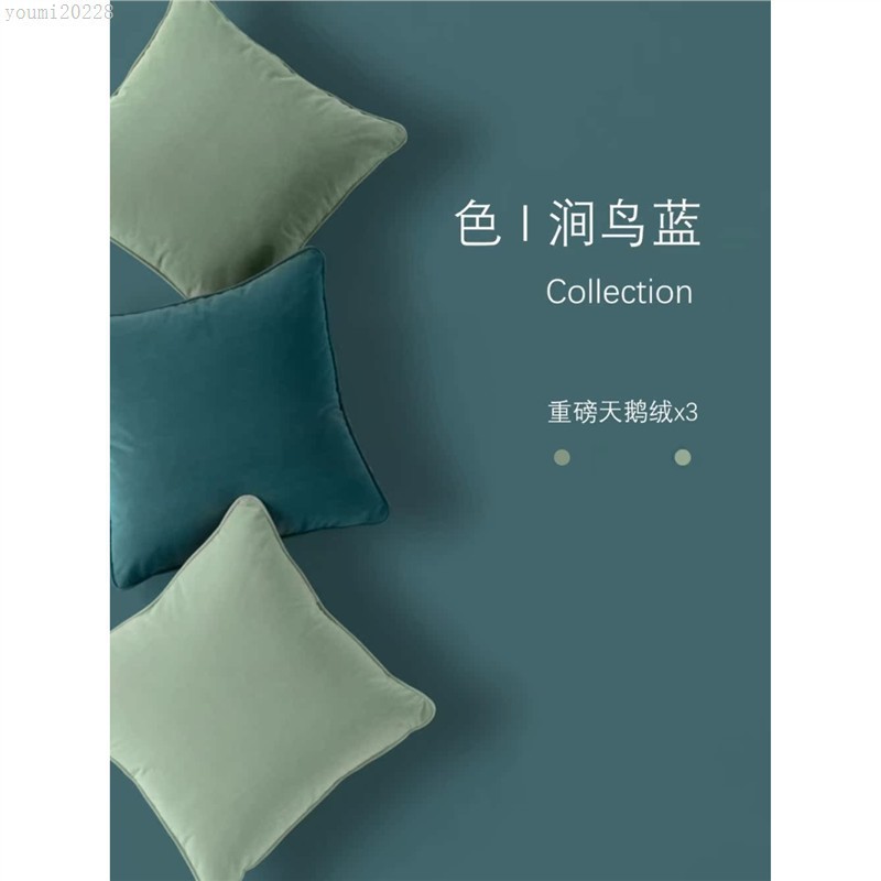 轻奢简约重磅天鹅绒抱枕靠垫纯色沙发客厅卧室床头大靠背