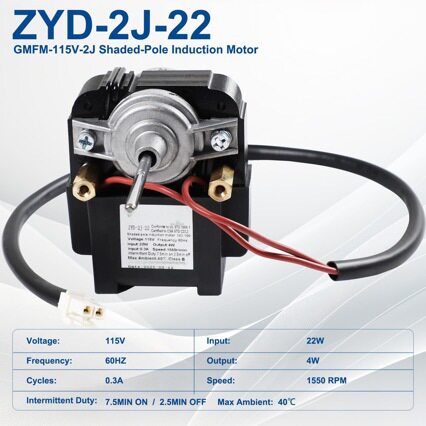 ZYD-2J-22 冰箱制冷风扇电机 115V 60Hz 输入 22W 输出 4W