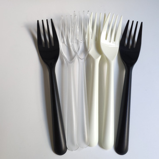 独立包装 水果叉子一次性塑料甜品叉子长柄意面餐叉四齿叉16CM大叉