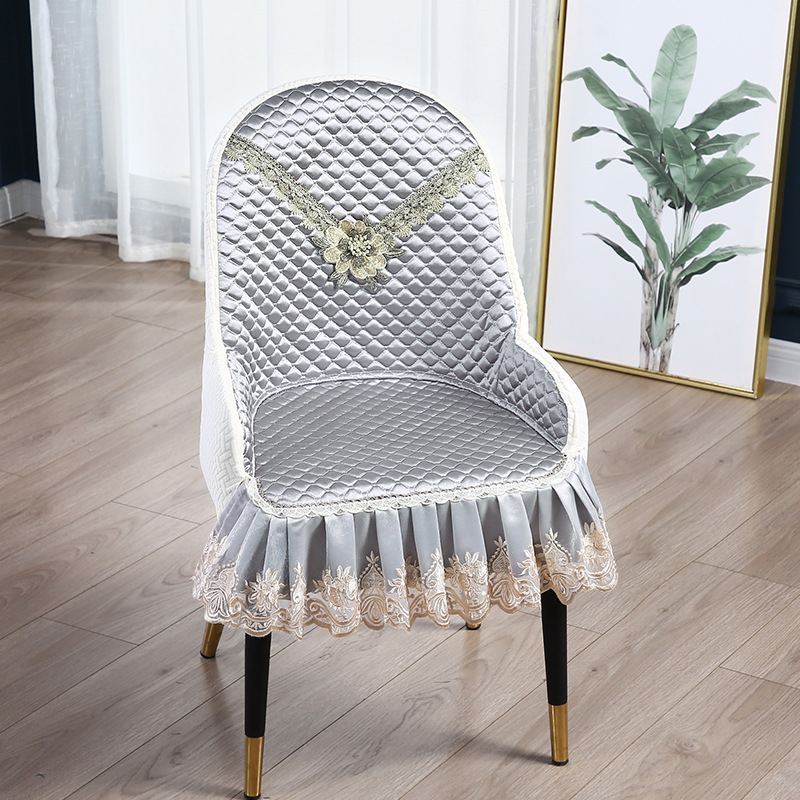 轻奢新款半圆弧形异形全扶手餐椅套 连身一体椅子垫防滑椅垫子罩