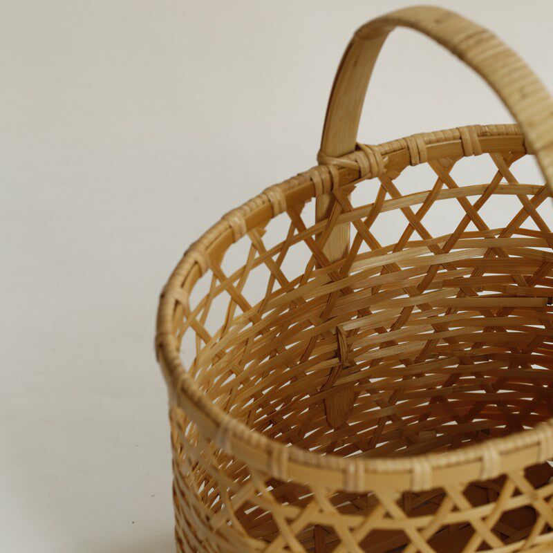 竹编提篮 采i摘篮 水果篮 野餐篮 网红拍照道具