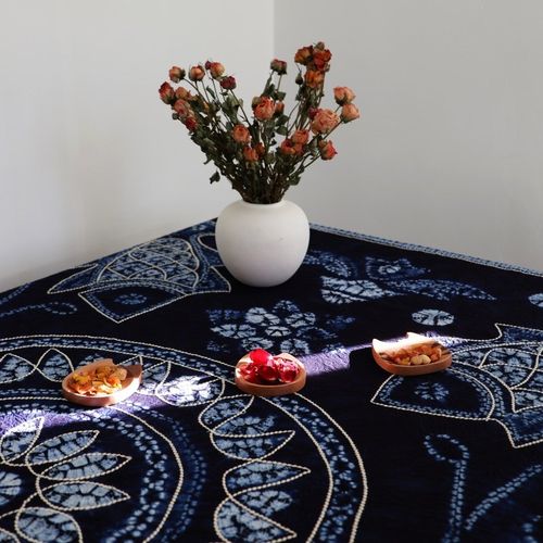 大理非遗扎染纯手工桌布裱框墙画墙布茶桌布茶室装饰送礼送外国人