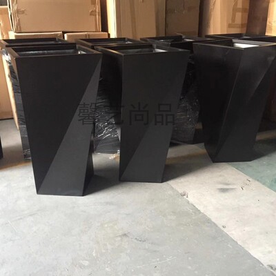 不锈钢花瓶 个性时尚花盆 落地金属花插 花器摆件 Y剧组道具花瓶