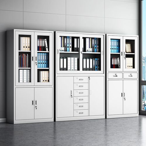 文件柜财务凭证柜铁皮柜办公室资料柜档案收纳带锁矮柜储物柜靠墙