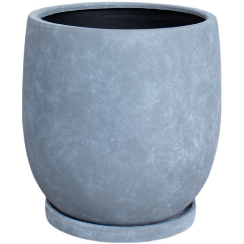 粗陶瓷花盆大号带托盘透气仿水泥创意花盆简R约田园特大口径价