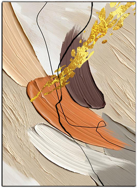 手绘油画橙色肌理落m地客厅装饰画现代抽象玄关挂画大幅立体墙壁