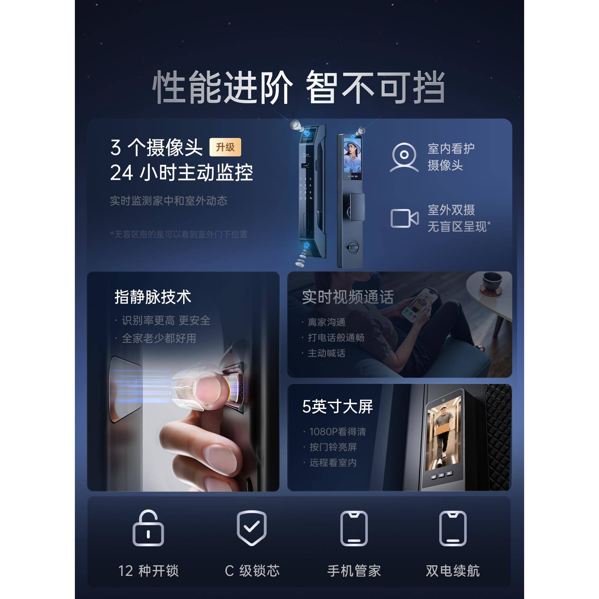 爵象全自动指纹锁家用防盗门人脸识别智能门锁入户门电子锁密码锁图片