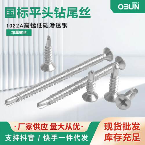 镀锌大扁平头钻尾螺丝自钻自攻钉螺丝燕尾钉圆头彩钢瓦铁皮自攻钉